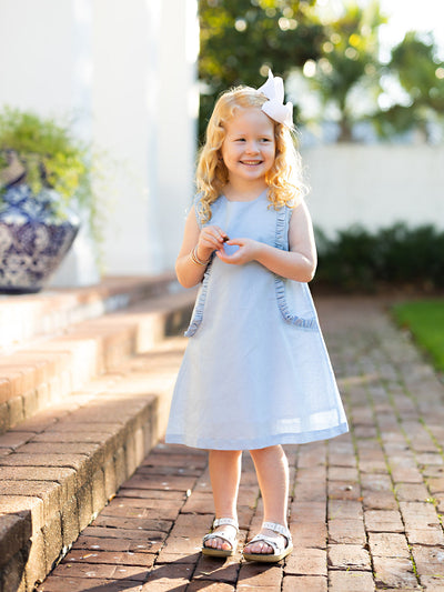 Kora Blue Linen Dress