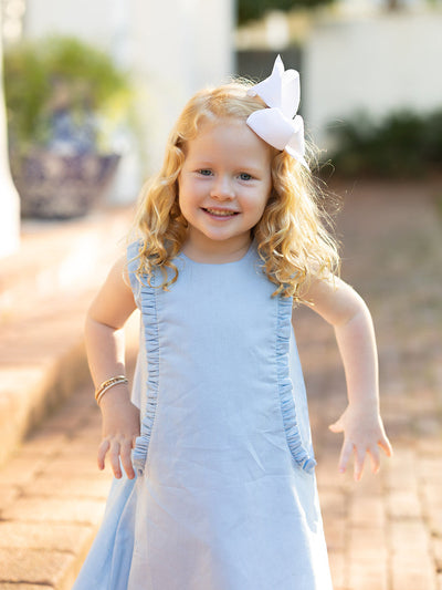 Kora Blue Linen Dress