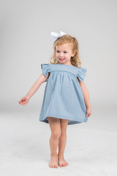 Avery Dusty Blue Bloomer Set - Woven
