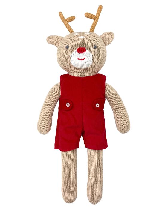 Knit Reindeer w/ Red Cord John John