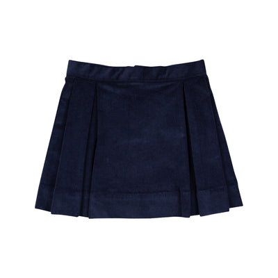 Parson's Pleated Skirt -Nantucket Navy Cord