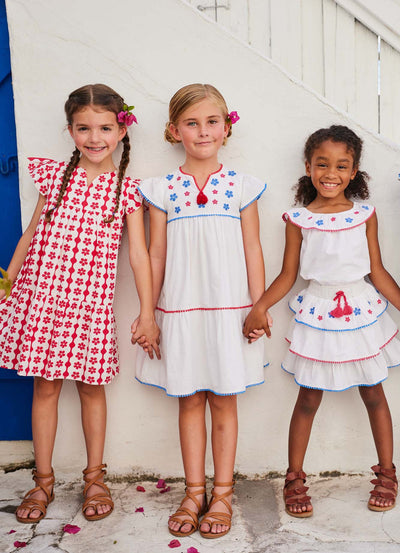 Positano Dress - Raspberry Scallop