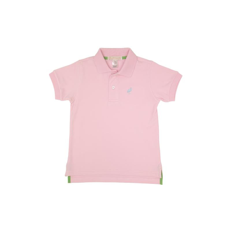 Prim and Proper Polo - SS - Plantation Pink w/ Buckhead Blue Stork Pima