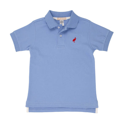 Prim and Proper Polo-Barbados Blue/RichRed Stork-SS-Pima