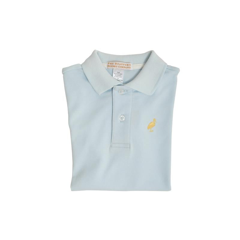 Prim and Proper Polo SS - Buckhead Blue/Bellport Butter Yellow Stork- Pima