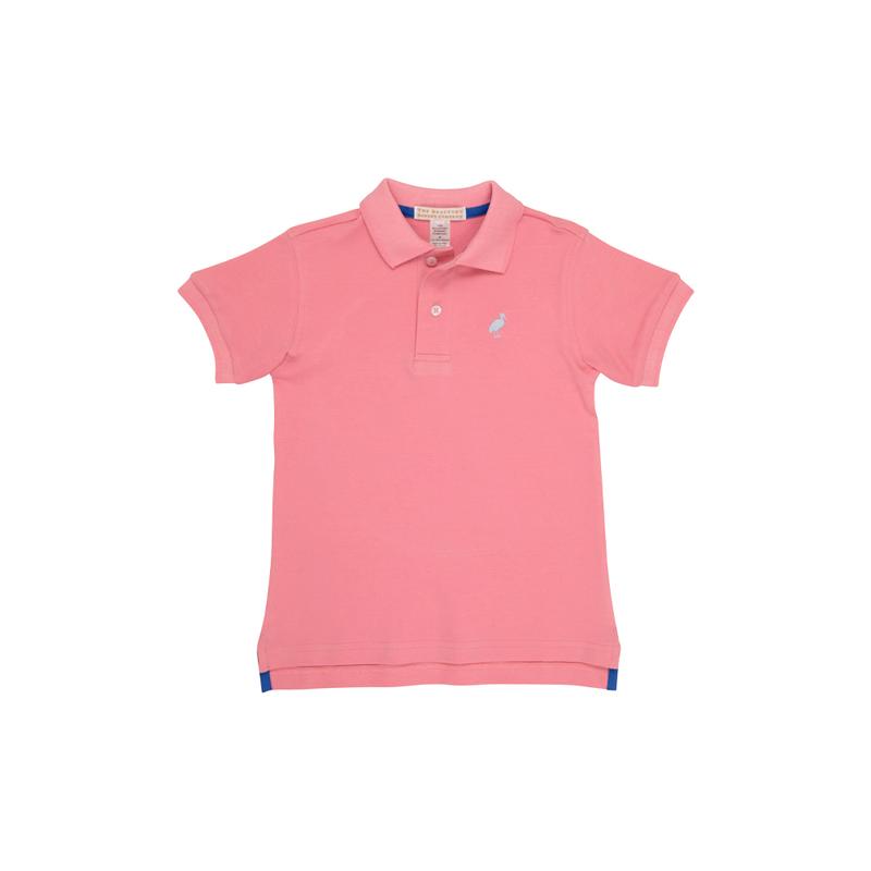 Prim and Proper Polo - SS - Hamptons Hot Pink/BuckB Stork -Pima