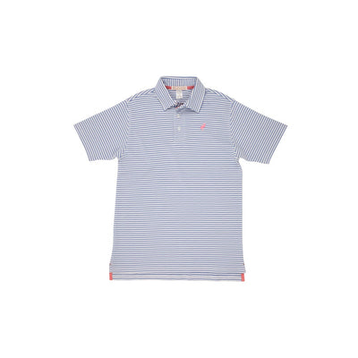 Prim and Proper Polo-Park City Periwinkle Stripe/Buck Blue Stork- SS Pima