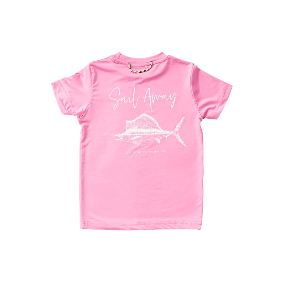 Girls Atlantic Sailfish Performance Tee - Bonbon