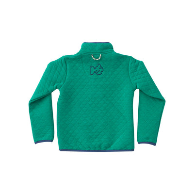 Quilted Zip Pullover -Tennis Court