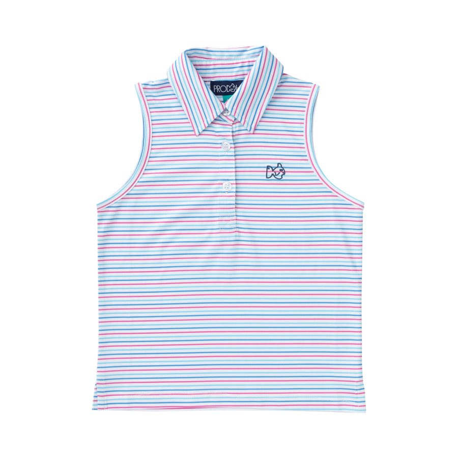 Women's Pro Performance Sleeveless Polo - Strawberry Moon Stripe