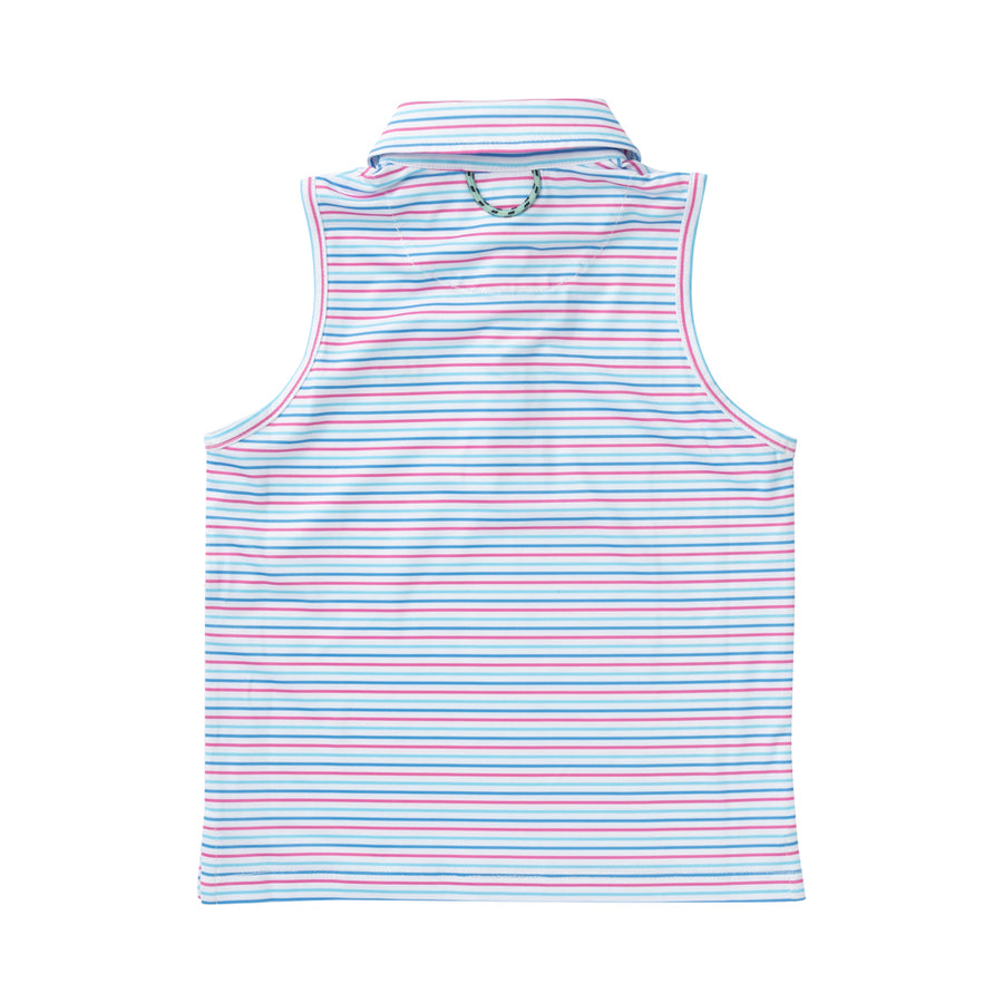 Women's Pro Performance Sleeveless Polo - Strawberry Moon Stripe
