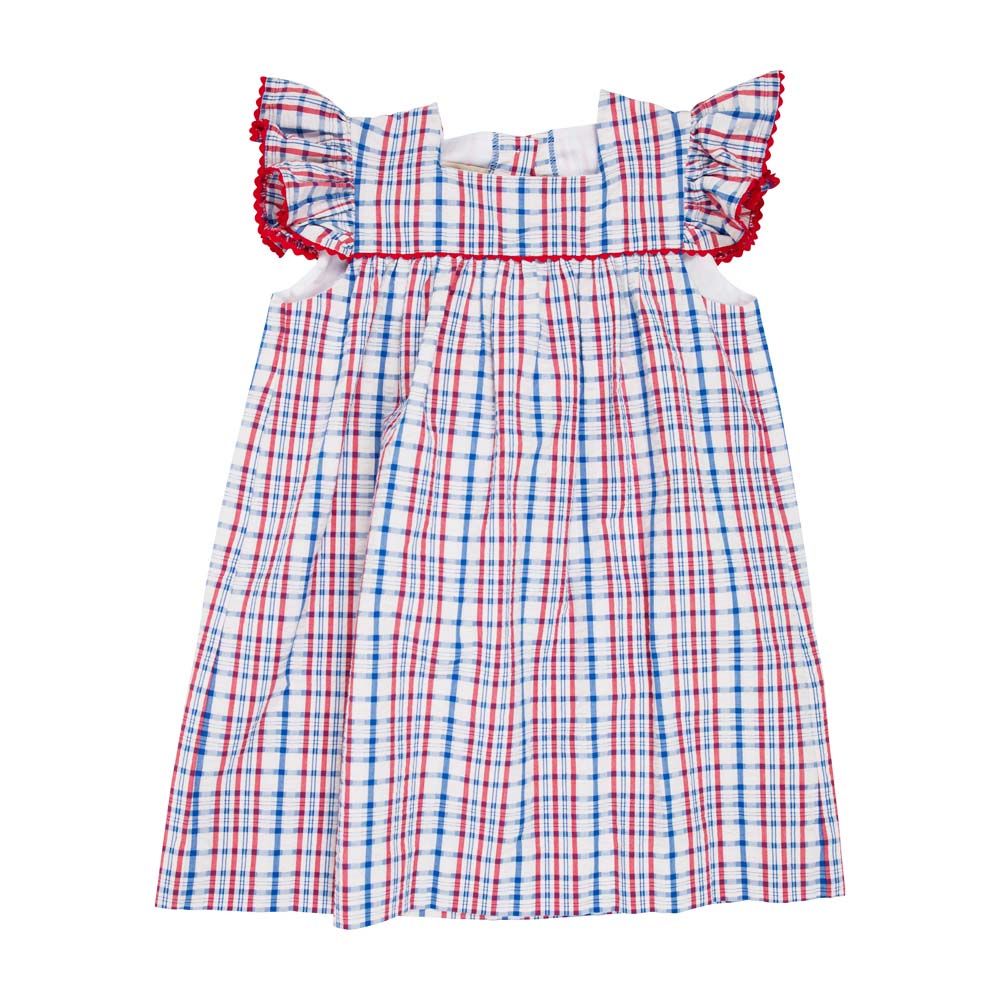 Rosemary Ruffle Dress-Sewanee Seersucker/RR