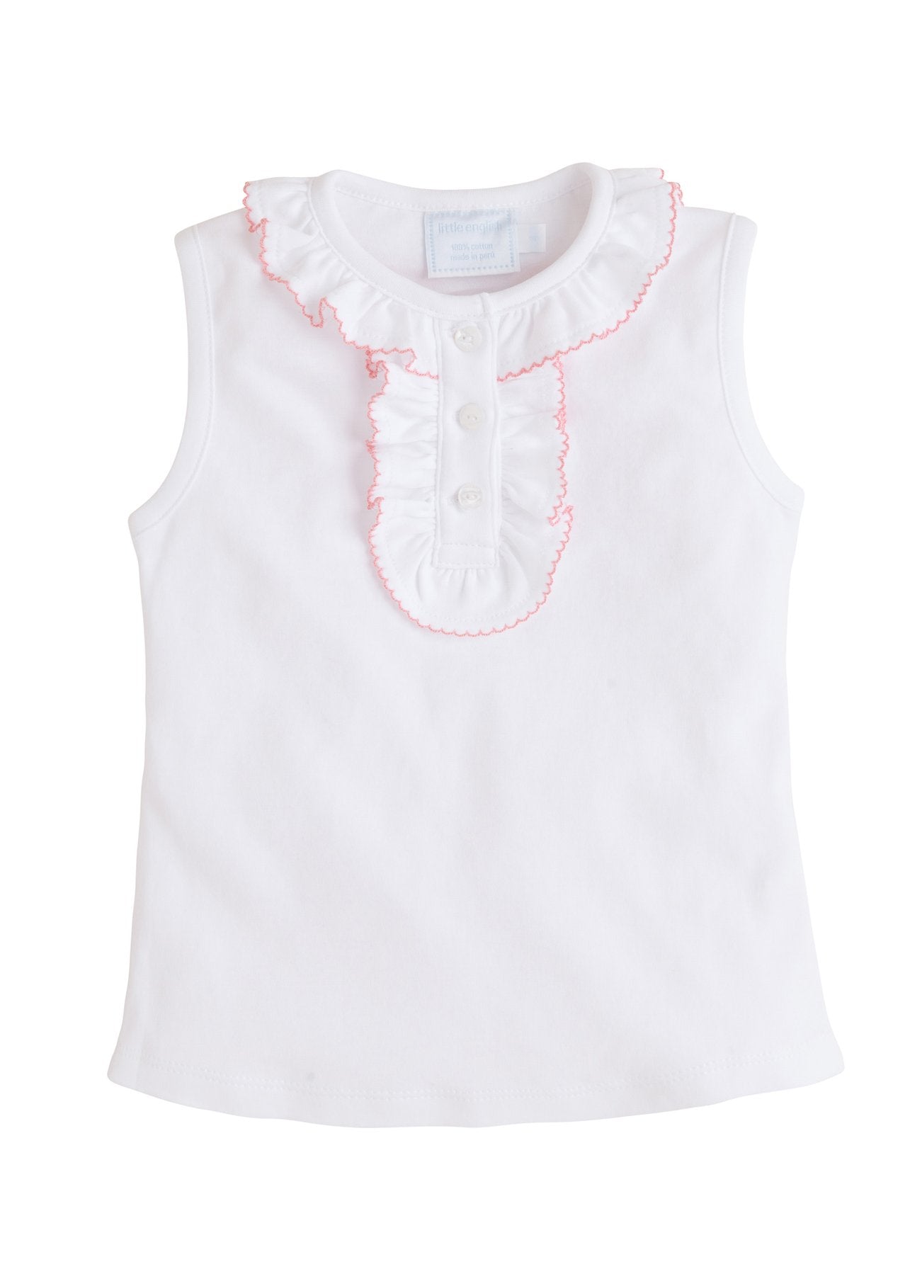 Ruffled Henley - Light Pink