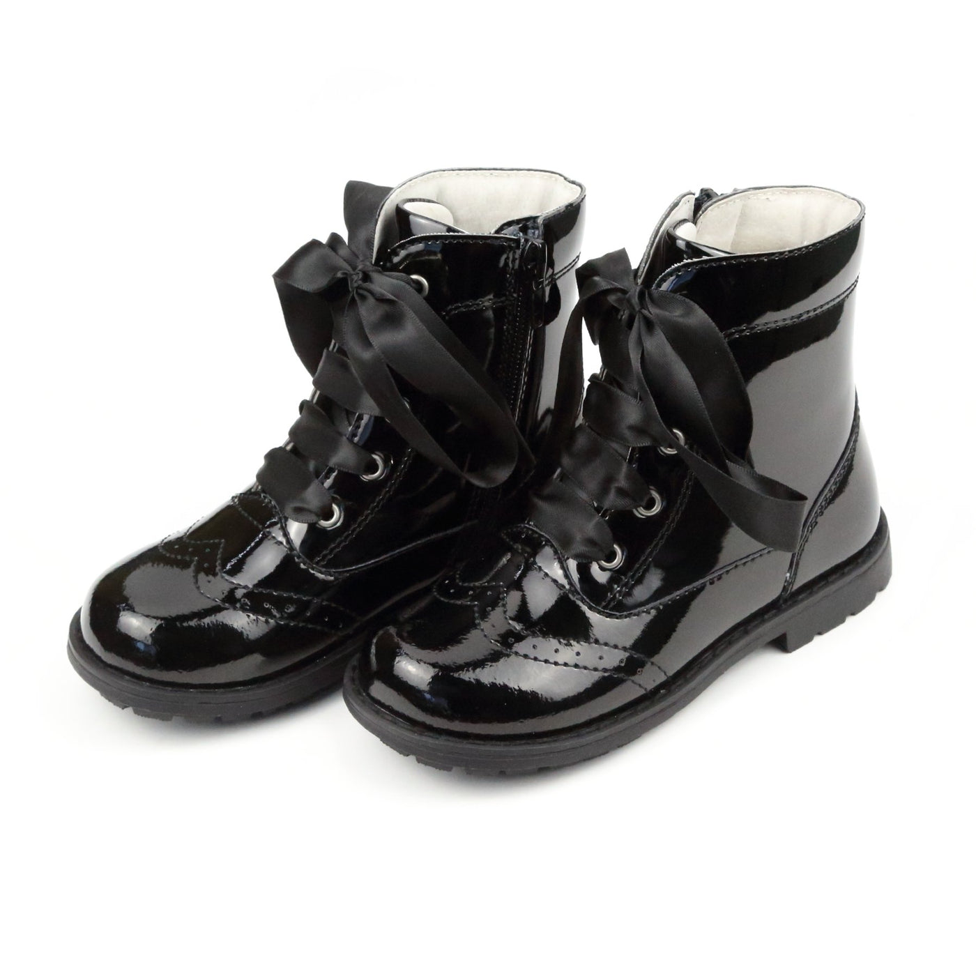 Stellina Lace Boot - Black Patent