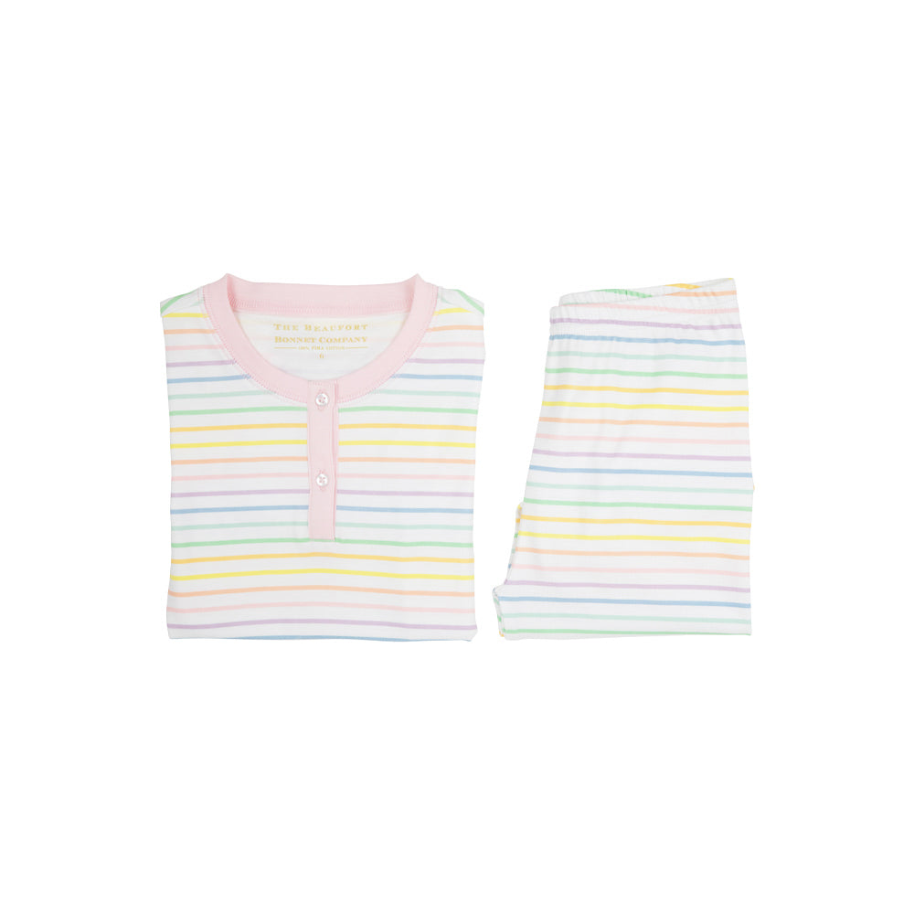 Sara Jane's Short Sleeve Set- RollerskateRainbowStripe