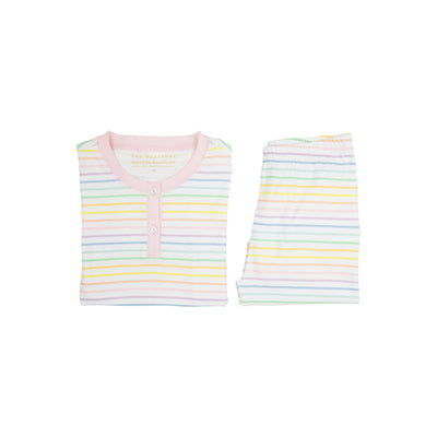 Sara Jane's Short Sleeve Set- RollerskateRainbowStripe