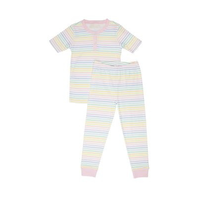 Sara Jane's Short Sleeve Set- RollerskateRainbowStripe