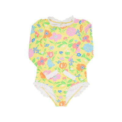 Sarasota Surf Suit -Boca Blooms (Yellow)