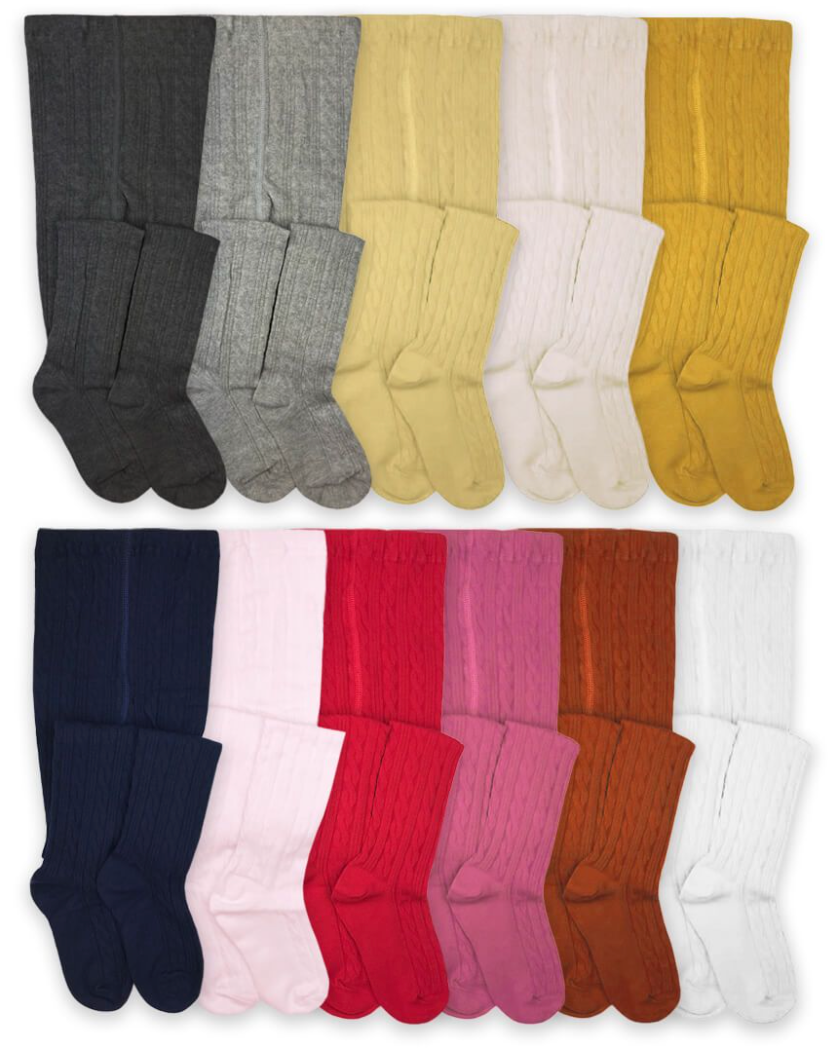 Buy Jefferies Socks Girls School Uniform Cable Knit Knee High Socks 8 - View #2