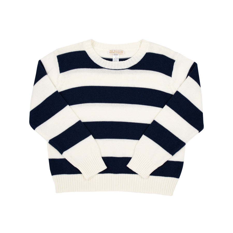 Seaton Sweater - Nantucket Navy/Palmetto Pearl Stripe