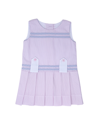 Magnolia Dress - Pink/Blue Pinstripe