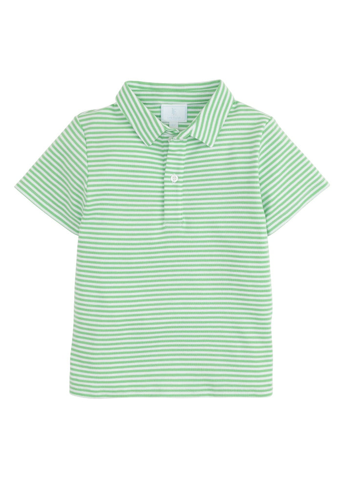 Green Striped Polo -Short Sleeve