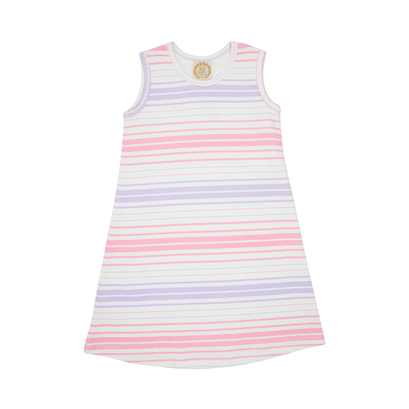 Sleeveless Polly Play Dress-Sea Grape Stripe