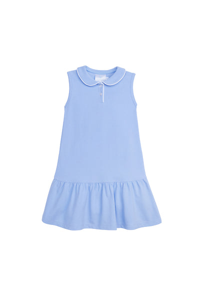 Sleeveless Polo Dress Light Blue