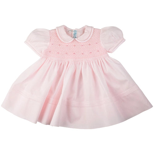 Smocked Dress with Panty- Pink