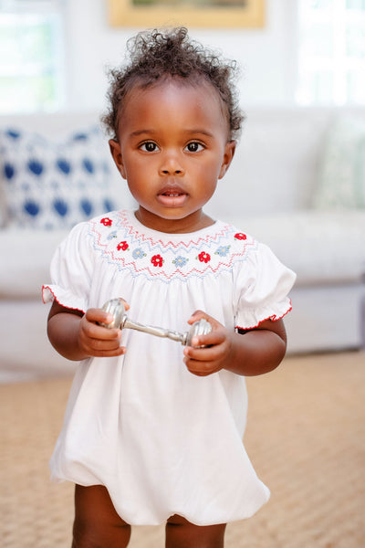 Sandy Smocked Bubble - WAW Zig Zags & Flowers