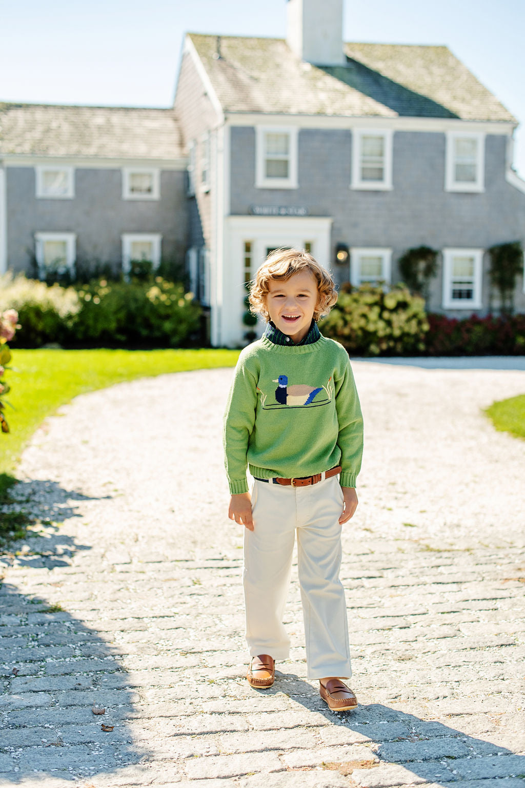 Isaac's Intarsia Sweater - Mallard/Grenada Green