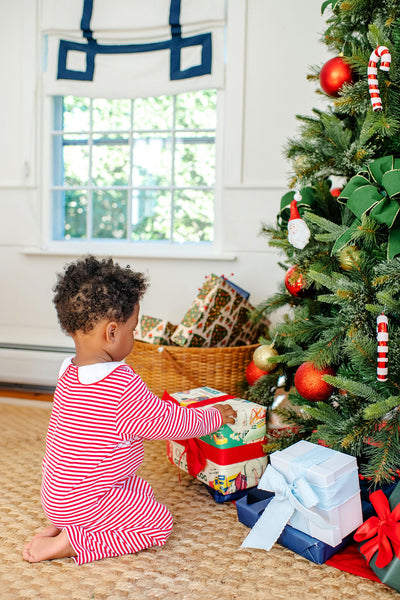 Samuel Smocked Romper -Richmond Red Stripe