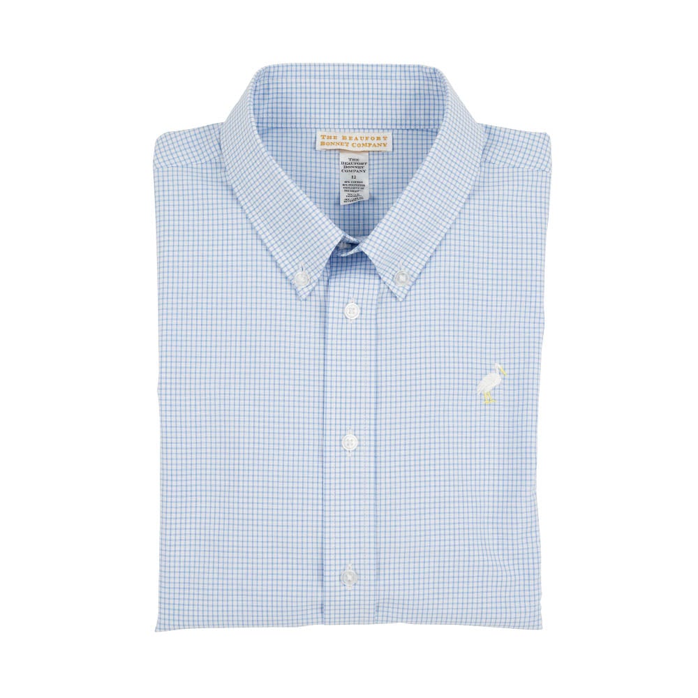 Dean's List Dress Shirt- BuckBlue Mini Check/Multi Stork