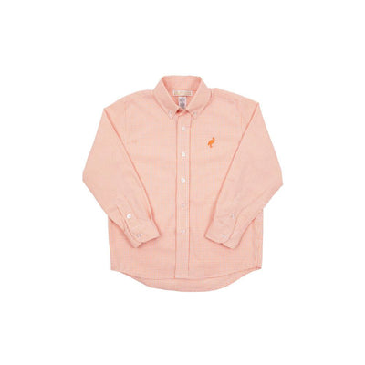 Deans List Dress Shirt-TegaCay Tangerine Windowpane