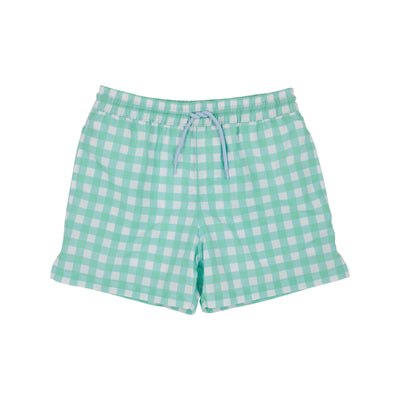 Tortola Swim Trunks - Sea Island Seafoam/Grace Bay Green Gingham