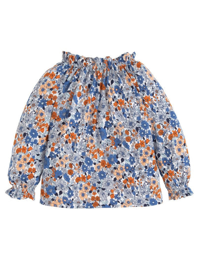 Tory Top - Blue Retro Floral