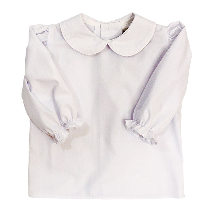 White Peter Pan Collar L/S Top - Girls (Buttons in Back)