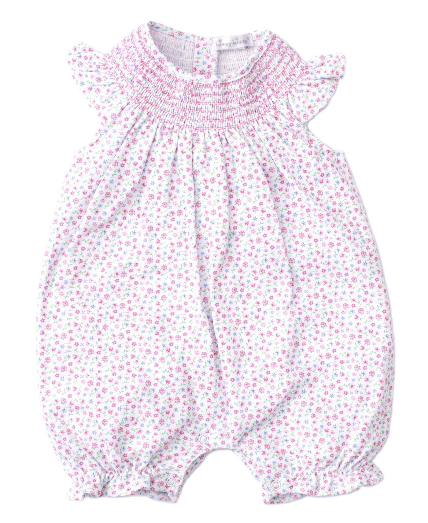Flowering Flamingos Floral Short Smocked Playsuit