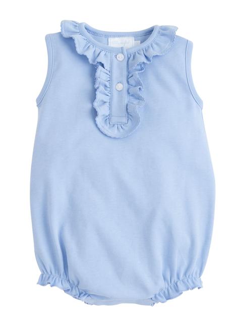 Ruffled Henley Bubble - Solid Lt Blue