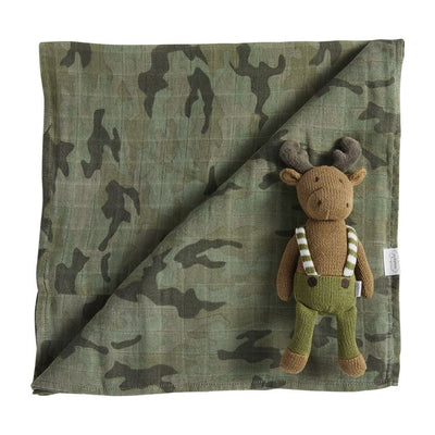 Camo Swaddle and Rattle Set