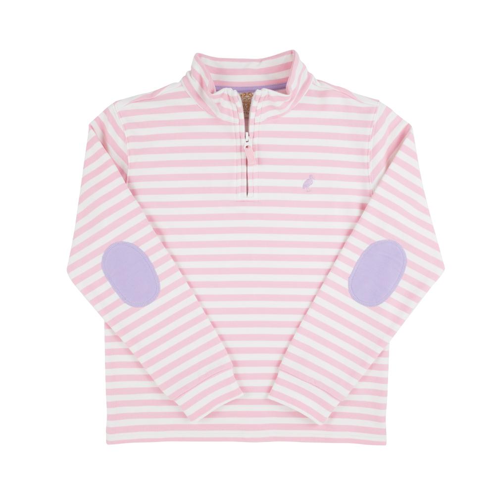 Canter Collar Half-Zip Palm Beach Pink Stripe/Lauderdale Lavender