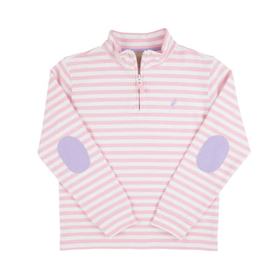 Canter Collar Half-Zip Palm Beach Pink Stripe/Lauderdale Lavender