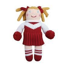 Maroon/White Cheerleader Crochet Doll