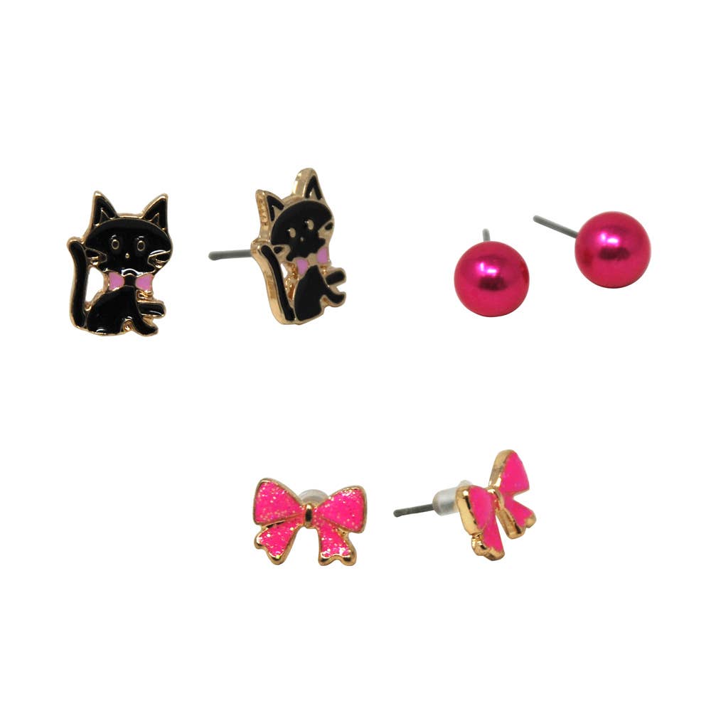 Kittens & Bows Earring Set