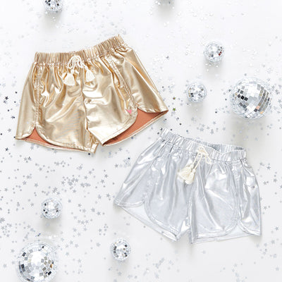 Girl's Millie Metallic Short - Silver