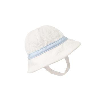 Henry's Boating Bucket - Worth Avenue White Seersucker with Buckhead Blue