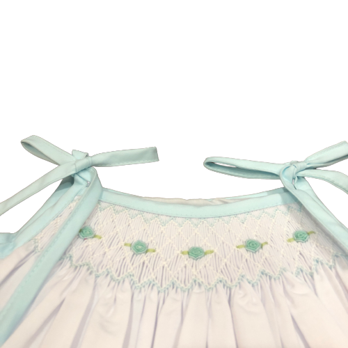 Smocked Roses Sundress - Turquoise