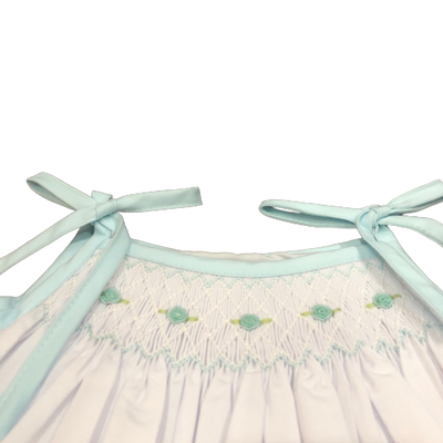 Smocked Roses Sundress - Turquoise