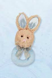 Lil' Bunny Tail Ring Rattle - Blue