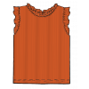 Organic Ruffle Rib Tank - Golden Poppy